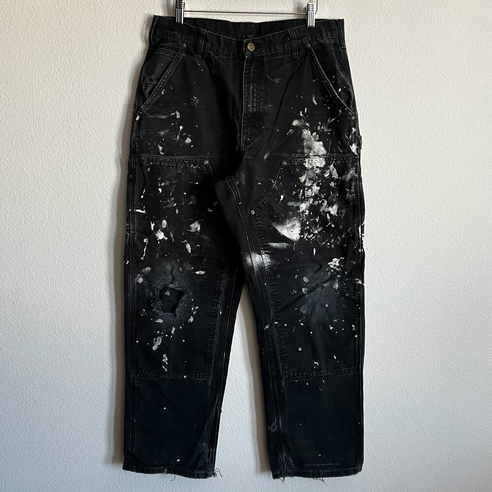 Carhartt B136 BLK black double knee work wear carpenter pants